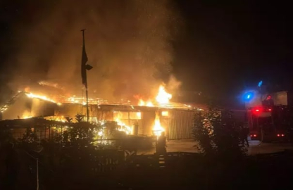 Amasya’da nakliyat deposu kullanılmaz hale geldi