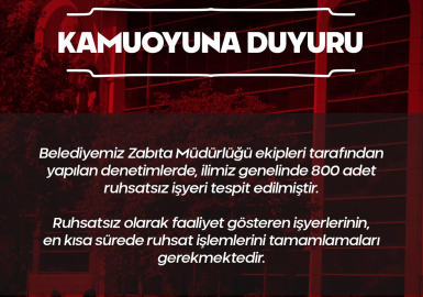 Sevindi: ‘800 esnafın ruhsatsız çalıştığını tespit ettik’