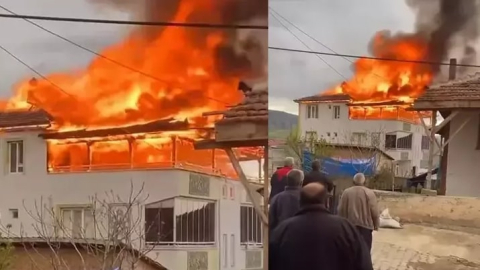 3 katlı bina alev alev yandı