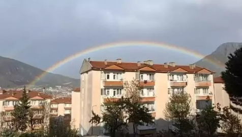 Gökkuşağı, görsel şölen yaşattı