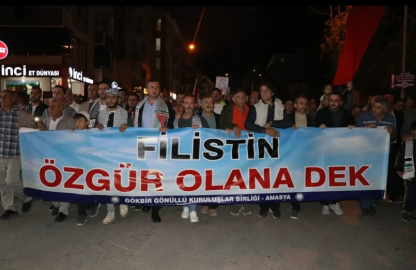 Amasya Gazze için yürüdü