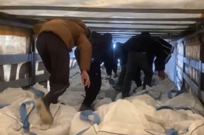 Amasya'da çuvalların arasında 13 kaçak göçmen yakalandı